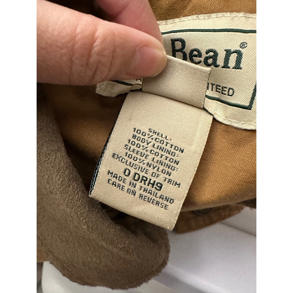 L.L. Bean Men's Vintage Tan Collared Zip Field Barn Jacket‎ Size Large Reg - Picture 7 of 10